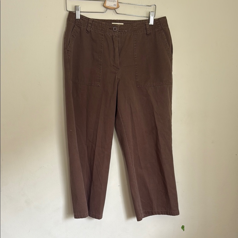 St. John’s Bay Brown Casual Pants - Wide Leg Cropped - Size 12